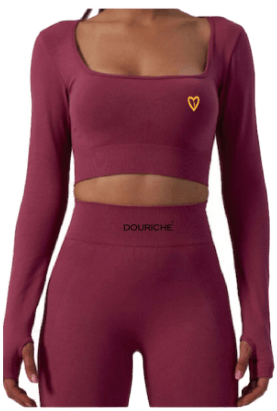 C04 Wine Red Long Sleeve Top